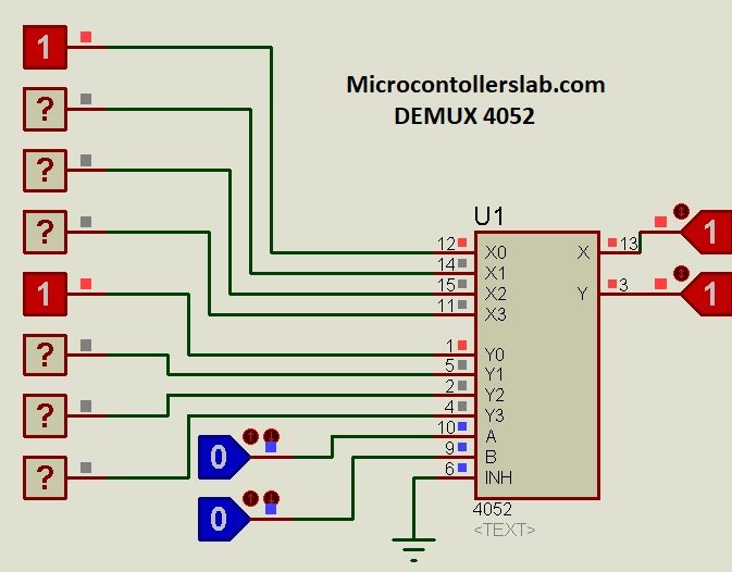 CD4052 1x4 Demux example