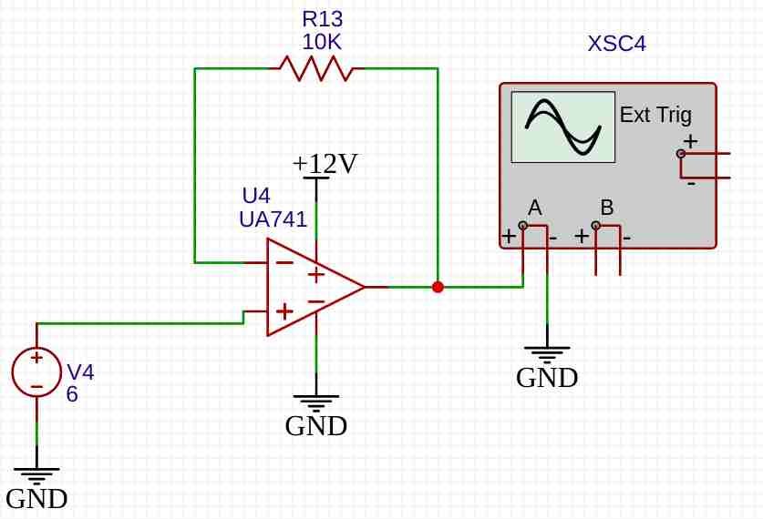 lm741 unity gain amplifier example