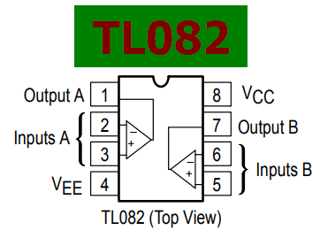 TL082 pinout diagram