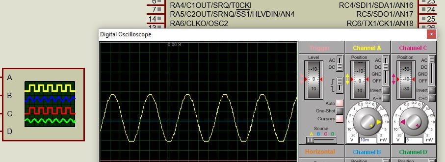 Sine wave generation using DAC module of pic microcontroller PIC18F46K22