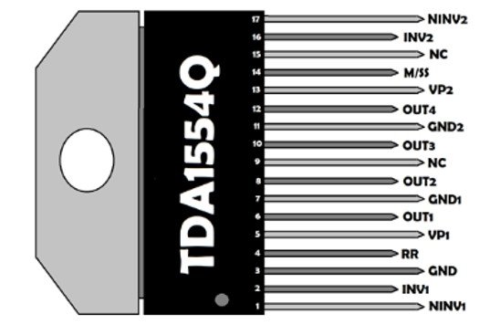 TDA1554 pinout diagram