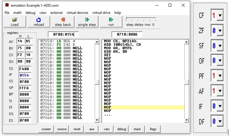 emu8086 exercises