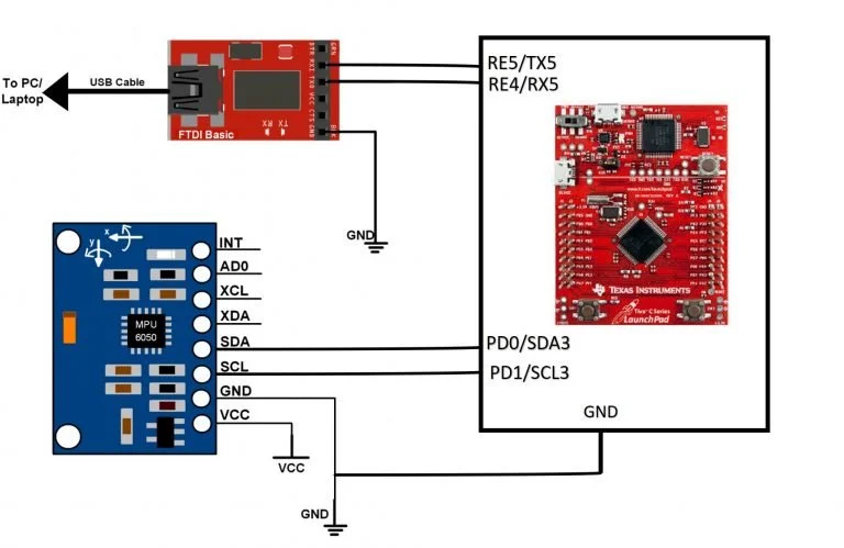 MPU6050 Gyroscope Accelerometer Sensor interfacing TM4C123G Tiva C