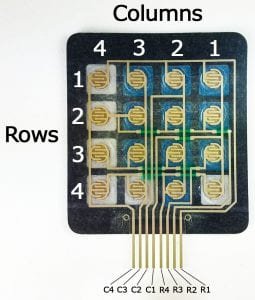 4x4 keypad internal diagram structure