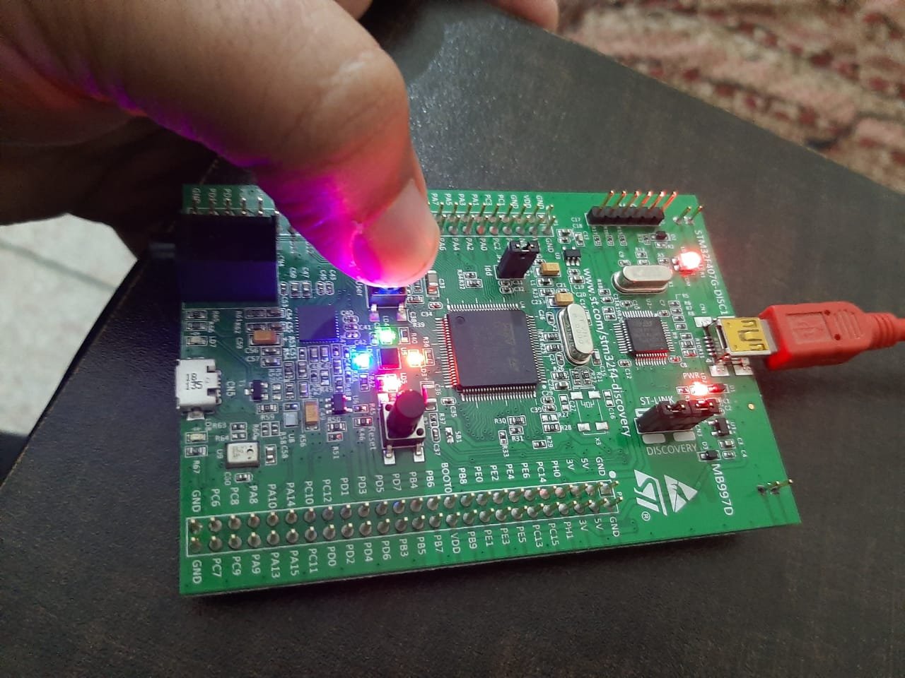 Push button interfacing with STM32F4 discovery Board