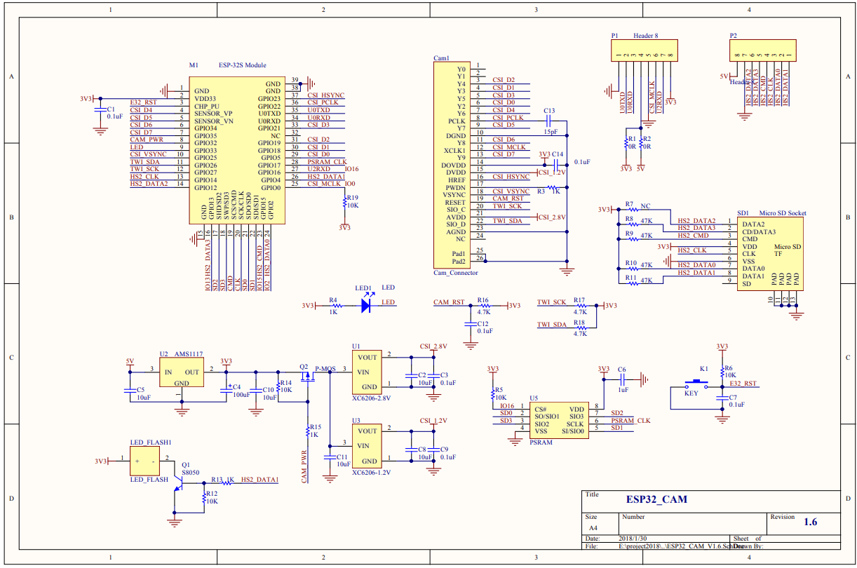 Esp32 Cam Ai Thinker Pinout Gpio Pins Features And How To Program