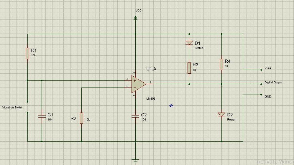 SW-420 Vibration Sensor Module circuit diagram