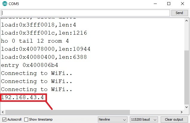 ESP32 SPIFFS web server IP address on Arduino serial monitor