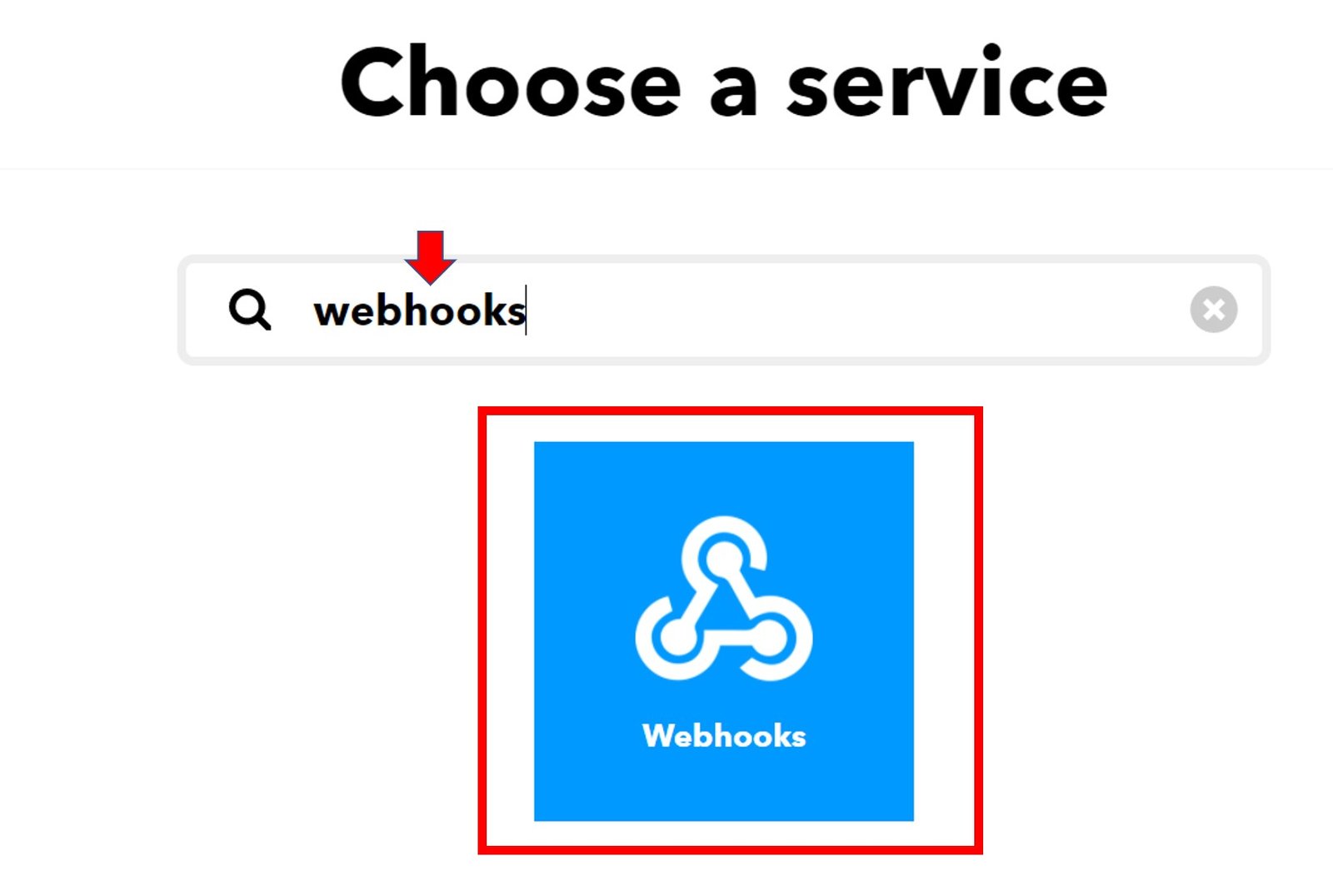 IFTTT search webhock from available services 7