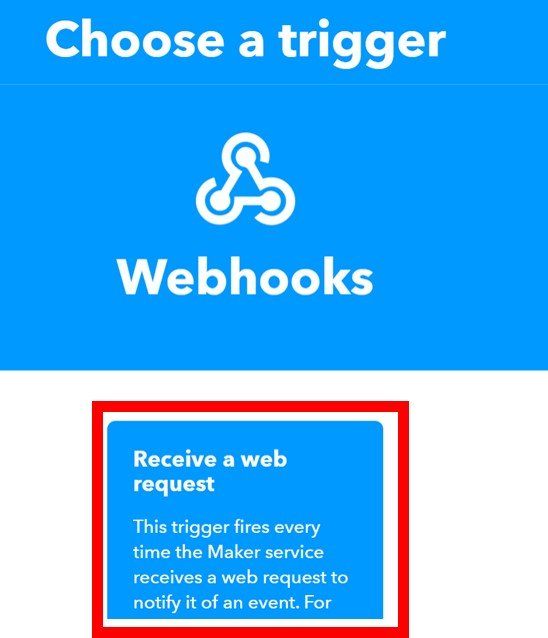 IFTTT webhock create an alert web request 8