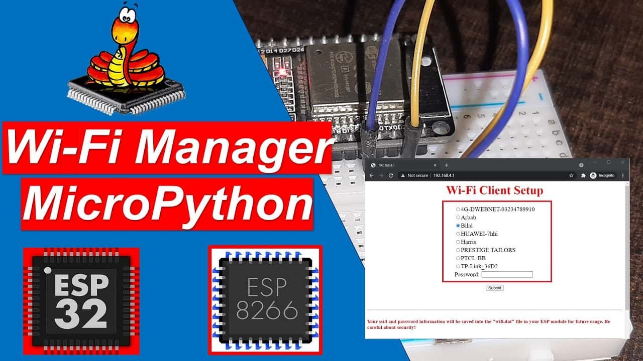 MicroPython Wi-Fi Manager with ESP32 and ESP8266