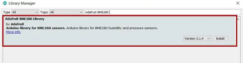 Adafruit BME280 library Arduino IDE