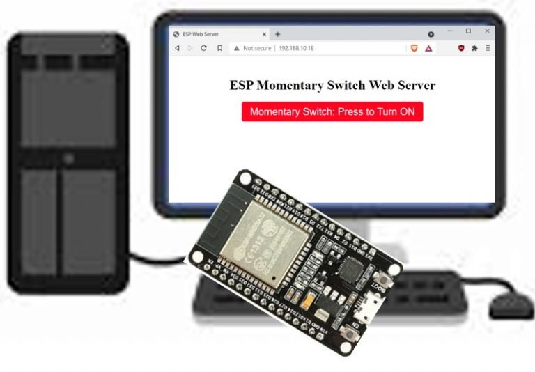 ESP32 ESP8266 Momentary Switch Web Server Control GPIO Outputs