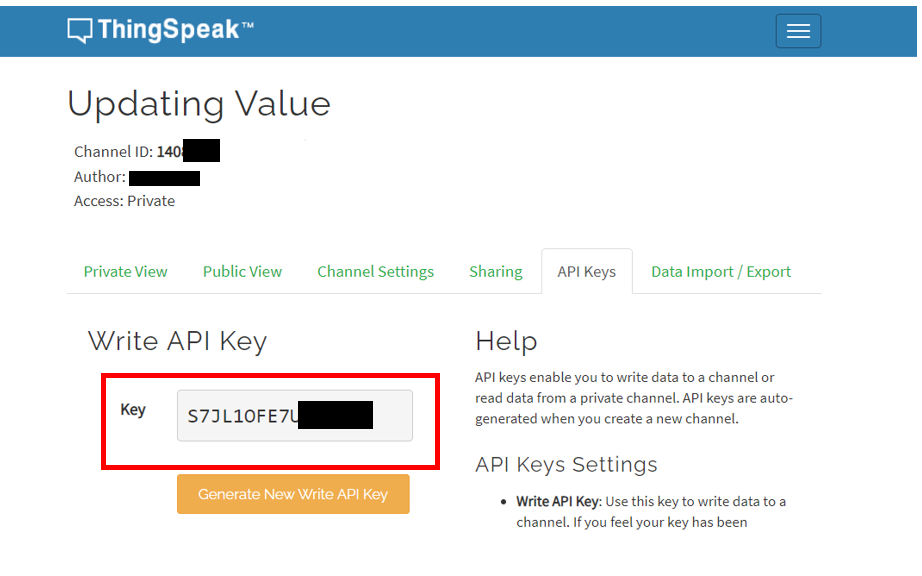 HTTP GET ThingSpeak API key