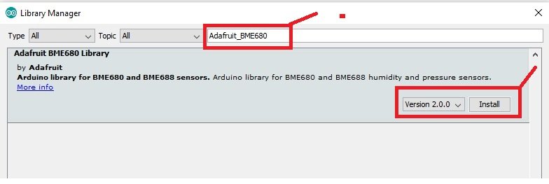 Installing BME680 library in Arduino IDE