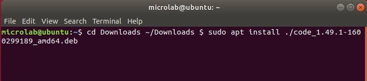 installing vs code in linux 2