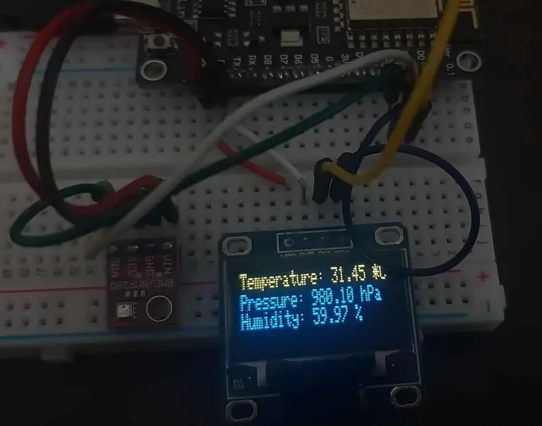 BME280 With ESP8266 NodeMCU: Display Values On OLED (Arduino IDE)