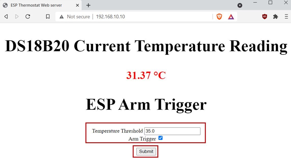 ESP32 & ESP8266 thermostat web server demo2