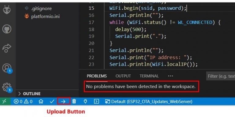 ESP32 OTA Using AsyncElegantOTA With VS Code And PlatformIO IDE