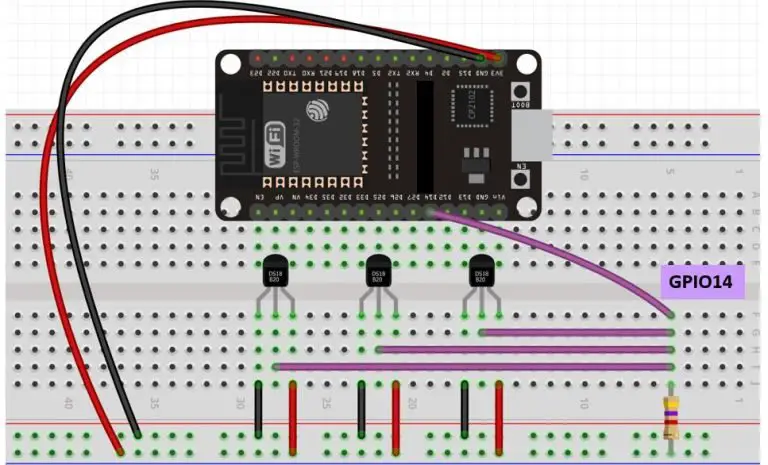 Single and Multiple DS18B20 with ESP32 : Display Readings on OLED