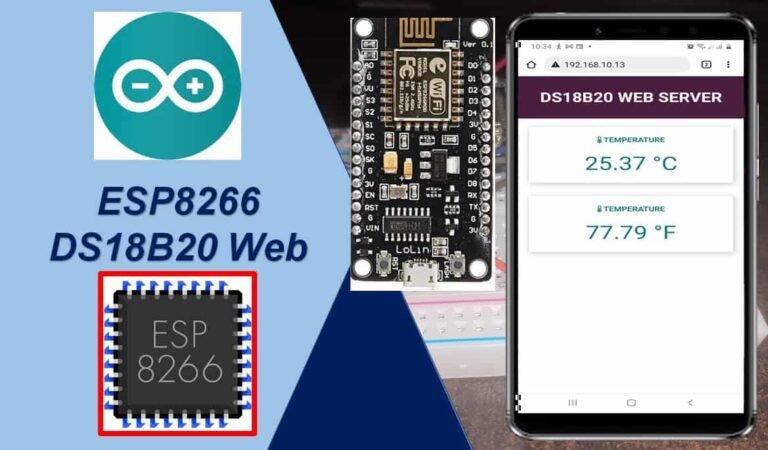 ESP8266 NodeMCU DS18B20 Web Server With Arduino IDE