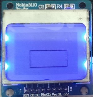 ESP32 Nokia 5110 LCD display rectangle