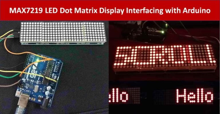Interfacing MAX7219 LED dot matrix display with Arduino