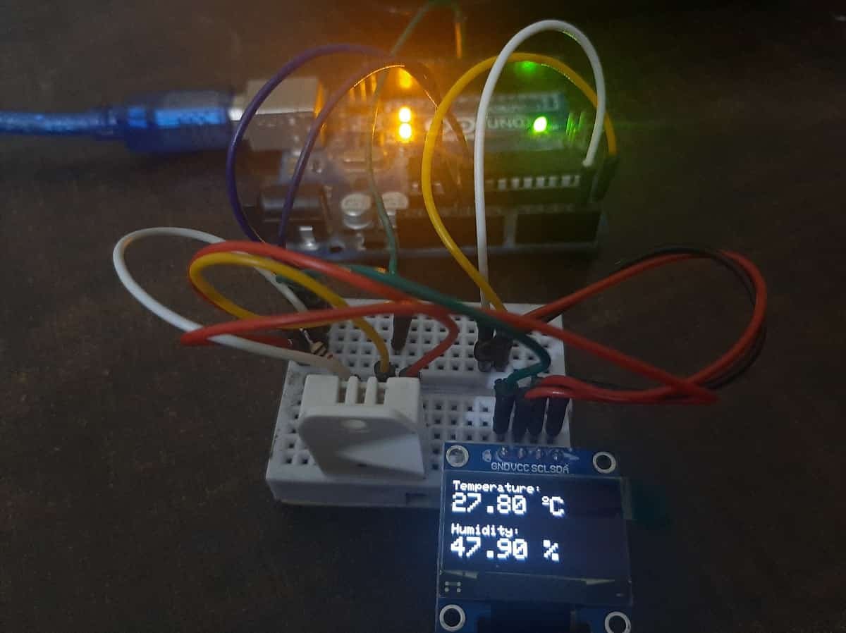 DHT11 DHT22 with Arduino and OLED display