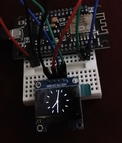ESP32 and ESP8266 Analog Clock on OLED demo
