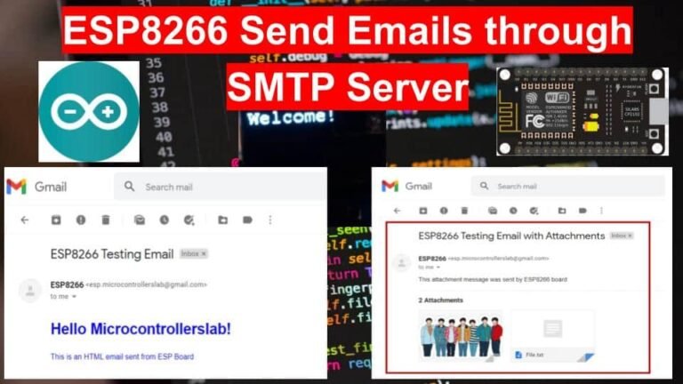 ESP8266 NodeMCU Send Emails through SMTP Server Arduino IDE