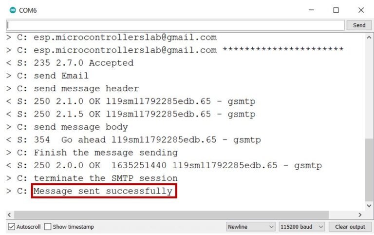 ESP8266 Send Emails through SMTP Server using Arduino IDE