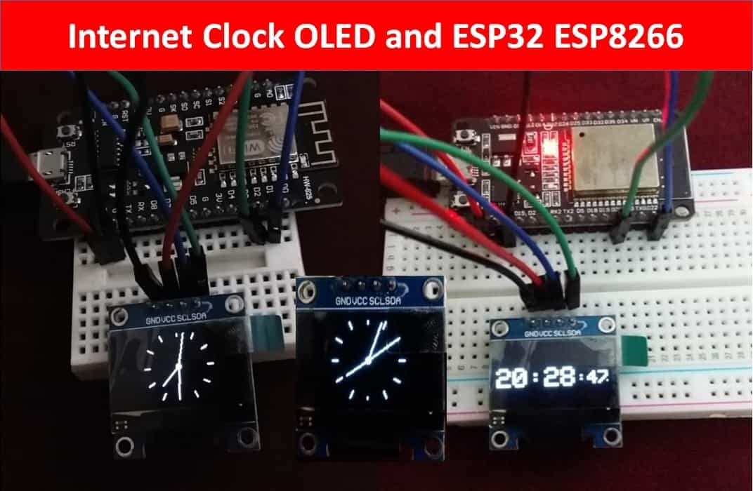 Internet Analog and Digital Clock using OLED and ESP32 ESP8266