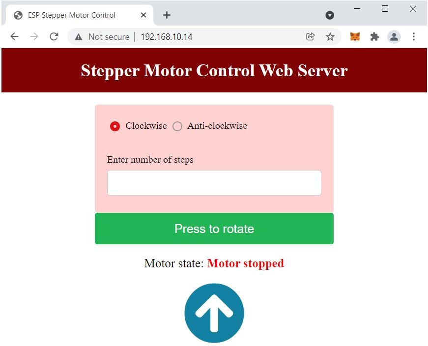 ESP8266 stepper motor control web server