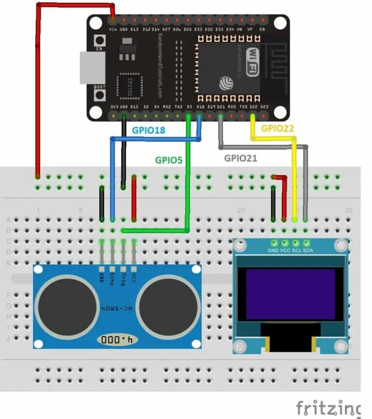 HC-SR04 Ultrasonic Sensor with ESP32 - Measure Distance