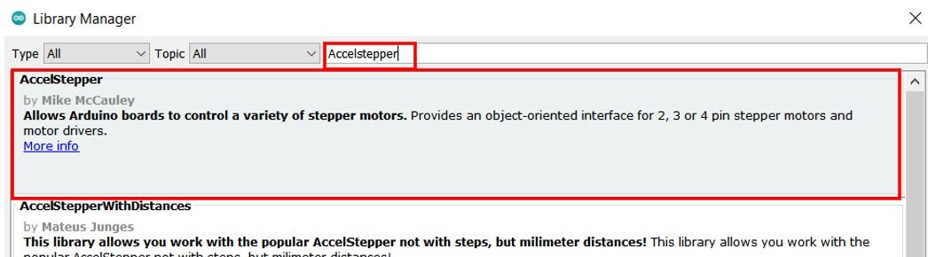 Installing AccelStepper library