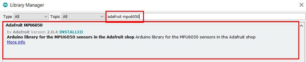 Installing Adafruit MPU6050 library