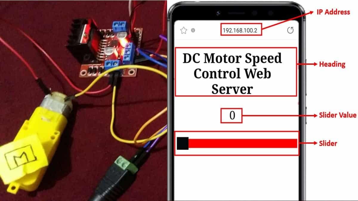 ESP8266 NodeMCU DC Motor speed control web server
