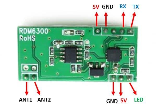 RDM6300 RFID reader pinout