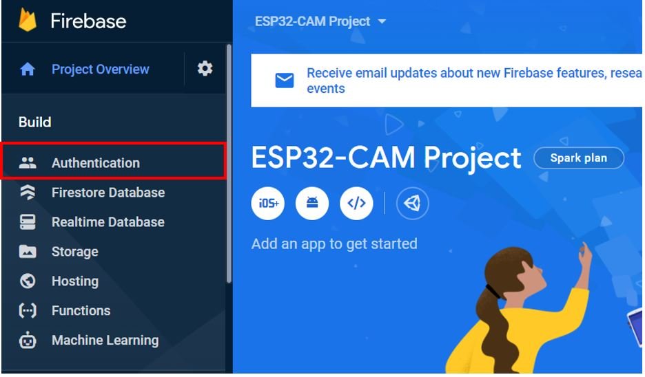 ESP32-CAM firebase storage project setting up 3