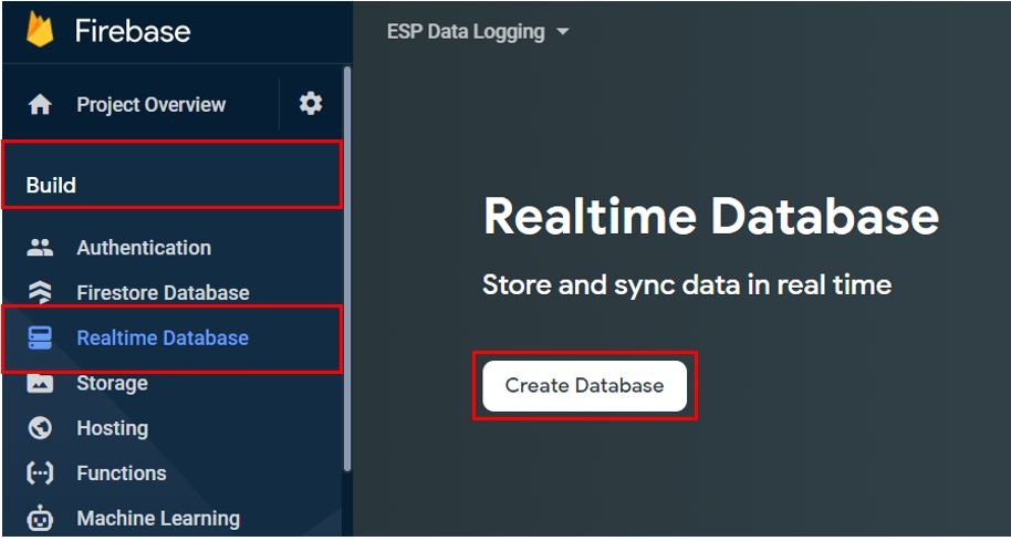 ESP32 Firebase Realtime Data Logging Project setting up 9