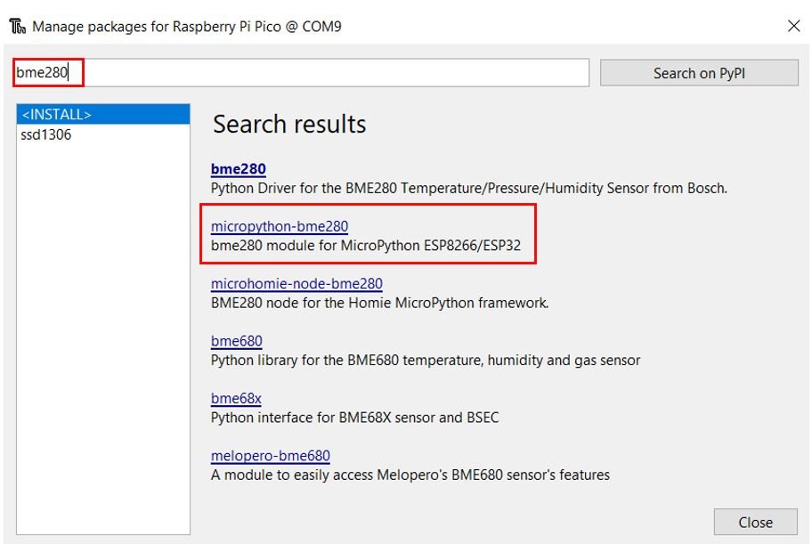 Installing BME280 Micropython library Thonny