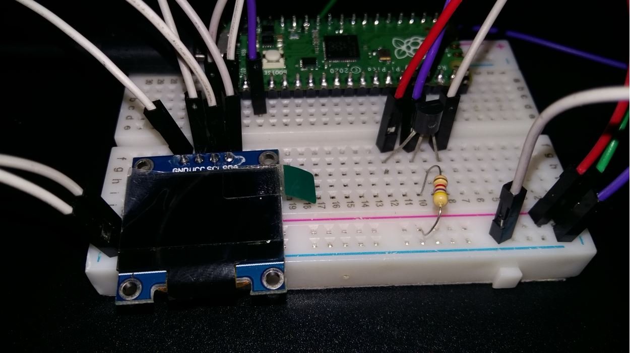 Raspberry Pi Pico with ds18b20 and oled