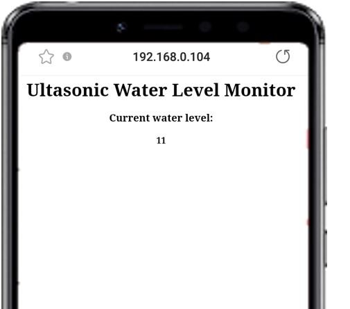 Ultrasonic sensor with ESP32 Water level monitor web server 2