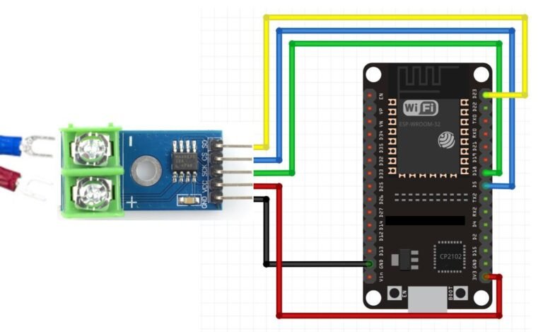 K-Type Thermocouple MAX6675 Amplifier with ESP32