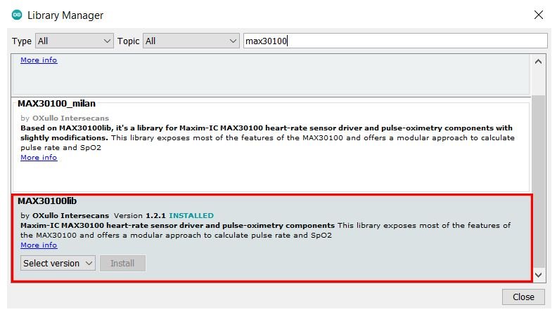 Max30100lib library install