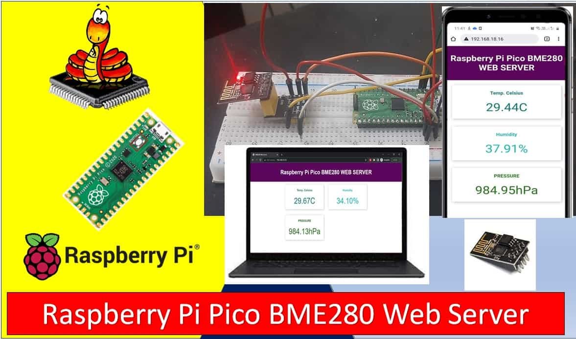 Raspberry Pi Pico BME280 Web Server with ESP8266