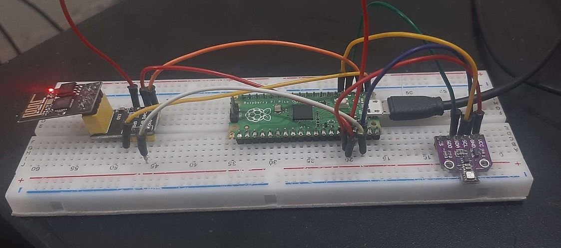 Raspberry Pi Pico with BME680 and ESP-01 connection diagram