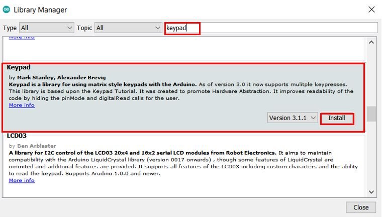 Install Keypad library