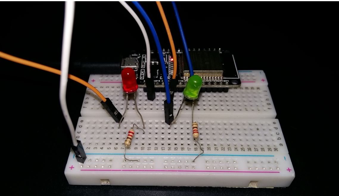 ESP32 Outputs Control using android app circuit