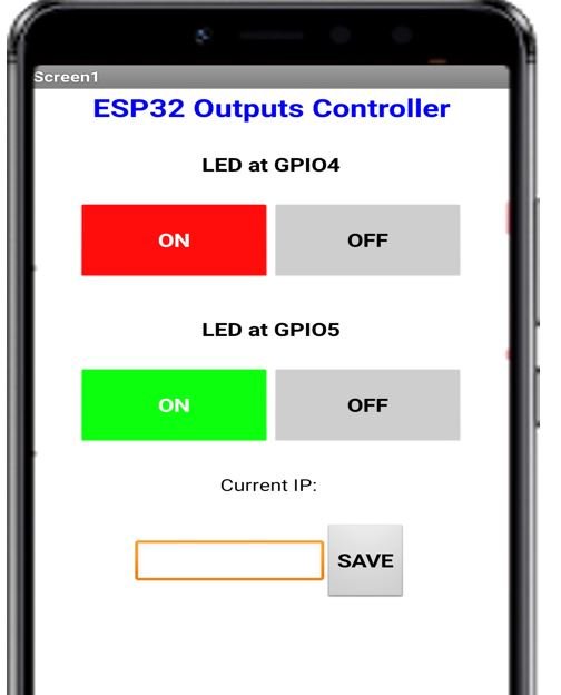 ESP32 Outputs Control using android app demo 3
